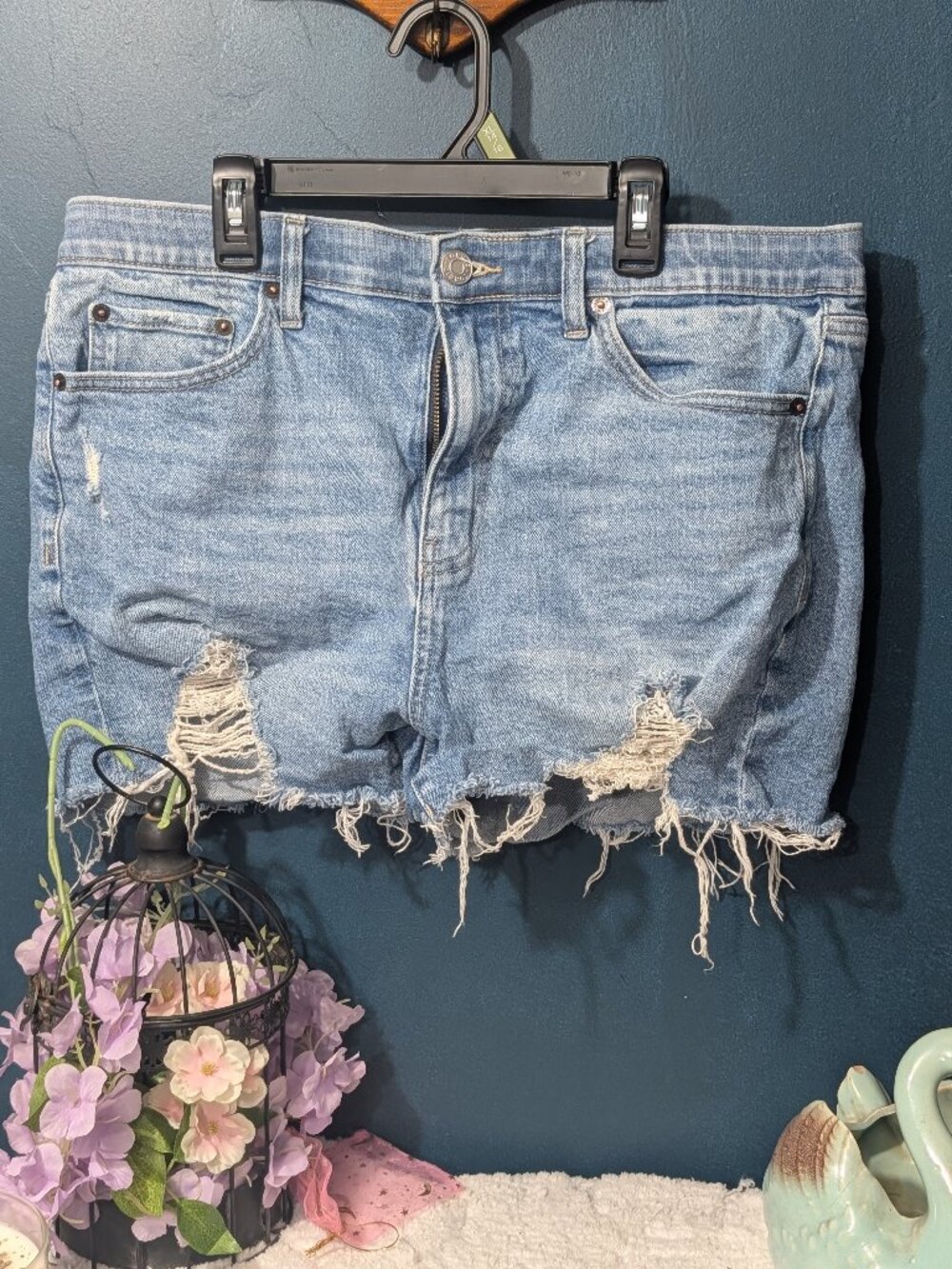 Torrid High-Rise Relaxed Distressed Denim Shorts